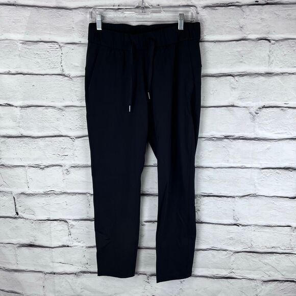 Lululemon Black High Rise Joggers Size 6 • Stretch Travel Athleisure Pants - Picture 2 of 7